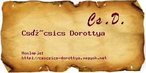 Csócsics Dorottya névjegykártya